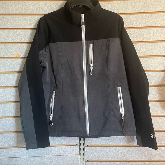 Women’s‎ Roper Softshell Jacked Black Gray Western  Size Large EUC - Picture 1 of 7